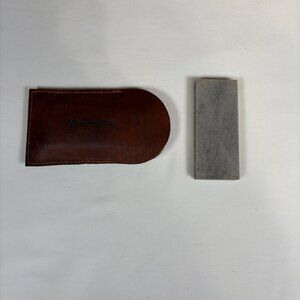 Frost Cutlery Vintage Pottery Green Brown Sharpening Stone